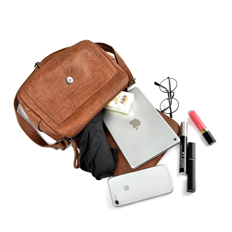 Vintage Shoulder Messenger Bags For Women 2024 New Purses And Handbags Soft Leather Crossbody Bags Casual Small Tote Bag Bolsos