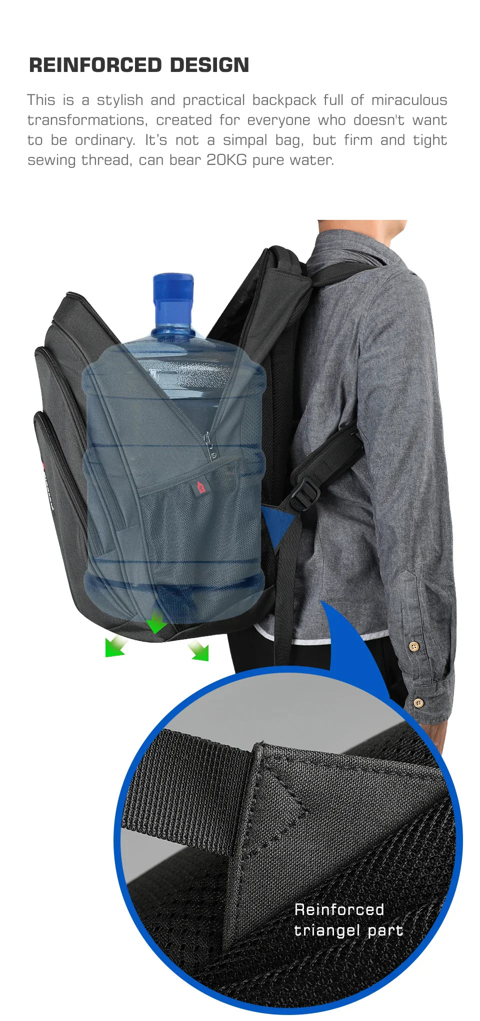 Large Capacity Backpack 15.6inch Laptop Backpack Anti Theft Men Backpack College Schoolbag Travel Backpack Bag For Men