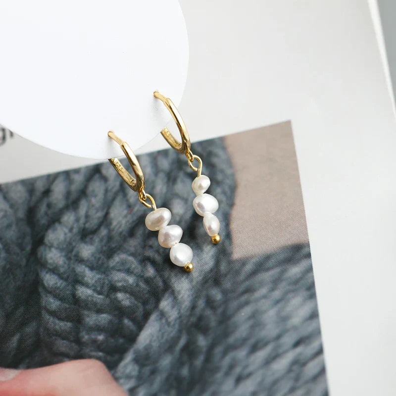 Real 925 Sterling Silver Natural Freshwater Baroque Pearl Stud Earrings for Women Bohemian Charming Jewelry Trend 2021