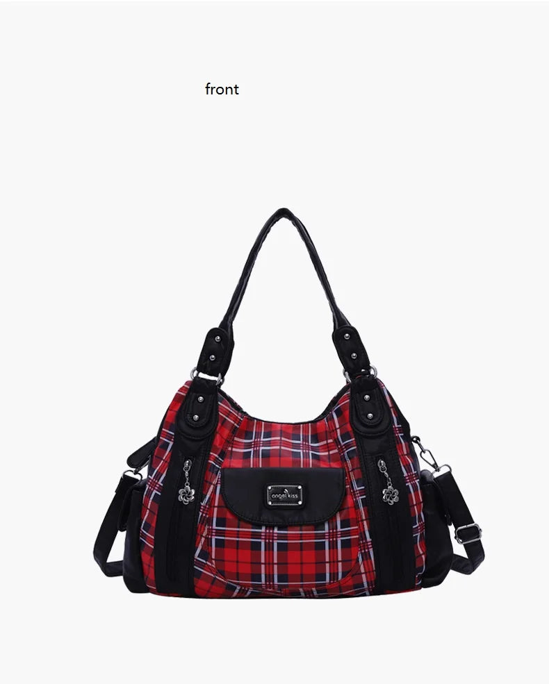 Women Handhag Designers Luxury Hand bags Fashion Women Plaid Shoulder Bags Female Top-handle Bags Large Purse Hobos