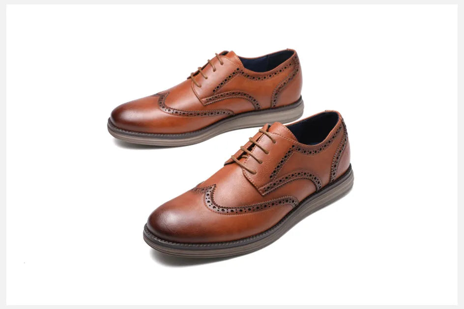 Sapatos Sociais Masculinos de Couro Genuíno Sapatos Casuais Confortáveis Masculinos Sapatos de Trabalho de Escritório Elegantes com Cadarço Masculinos