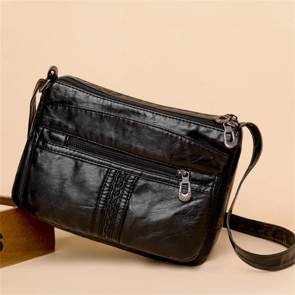 Fashion All-match Solid Color Messenger Bag High Capacity Womens Shoulder Bags 2021 New High Quality Pu Leather Women Handbag