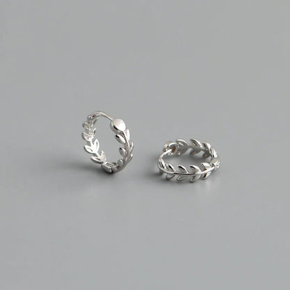 925 Sterling Silver Minimalist 18k Gold Plated Leaf Stud Earrings for Women Charm Teen Party Jewelry Ear Buckle Female