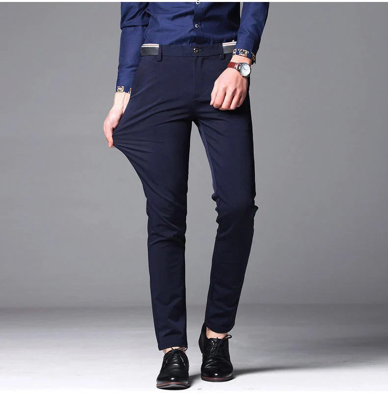 Men's Spring Autumn New Fashion Business Casual Long Pants Suit Pants Male Elastic Straight Formal Trousers Plus Big Size 28-40