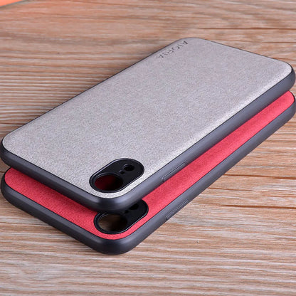 Case for iPhone  X XR XS max coque Luxury textile Leather skin soft TPU hard PC phone cover for iPhone X XR XS case funda capa