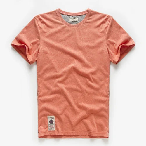Men's T-shirt Cotton Solid Color t shirt Men Causal O-neck Basic Tshirt Male High Quality Classical Tops