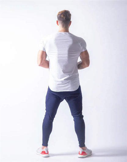 JP&UK Men T-shirt Short Sleeve Cotton Casual Gym Fitness T shirt Bodybuilding Workout Print Tees Tops Male LYFT Brand Clothing