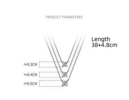 38+4.8cm Silver Necklace For Women Fine Silver 925 Jewelry Fashion Neck Minimalist Pendants 925 Silver Chains Woman