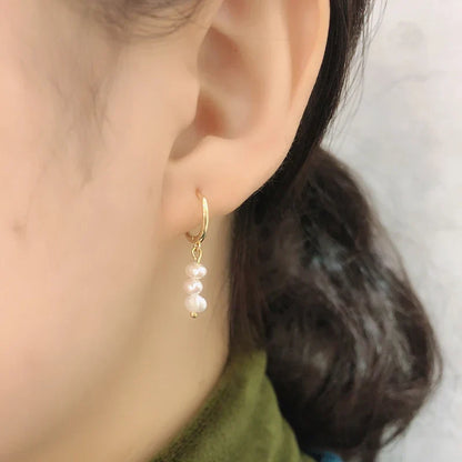 Real 925 Sterling Silver Natural Freshwater Baroque Pearl Stud Earrings for Women Bohemian Charming Jewelry Trend 2021