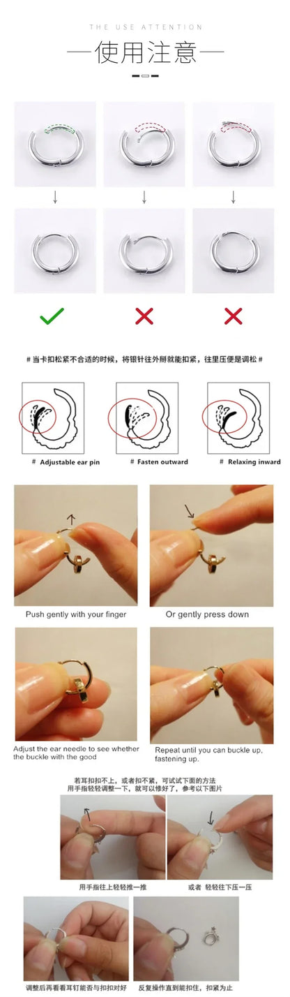 925 Sterling Silver Earring Colorful Dripping Oil Material Ear Ring Ear Buckle Rhombus Shape Trend Wild Girl Women Boy Ear Jewel