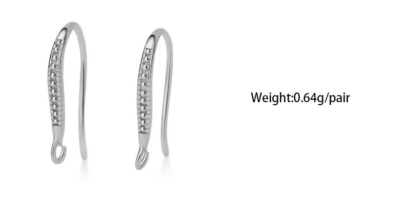 TrustDavis Real 925 Sterling Silver Fashion Dazzling CZ Opening Handmade Ear Hook Earring DIY Accessories Fine Jewelry HY365