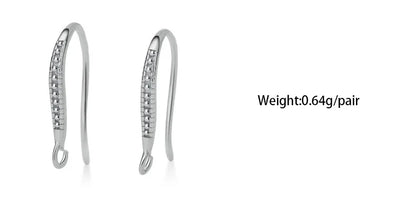 TrustDavis Real 925 Sterling Silver Fashion Dazzling CZ Opening Handmade Ear Hook Earring DIY Accessories Fine Jewelry HY365