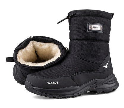 Winter High Boots for Man Outdoor Travel Snow Boots Zipper Non-slip Cotton Shoes Men Plus Velvet Keep Warm Men Casual Shoes 46