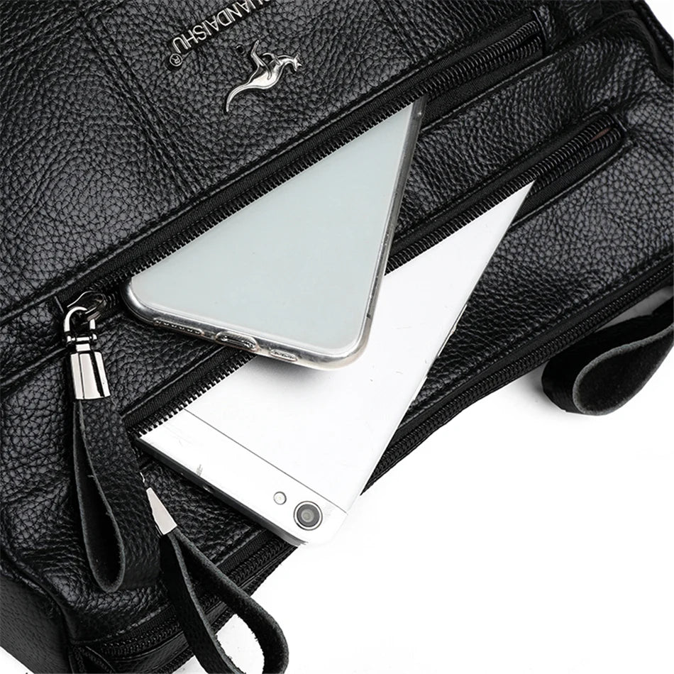 Classic Shoulder Bags High Quality Multi Pockets Soft Leather Crossbody Bags for Women 2024 Designer Luxury Handbags Purses