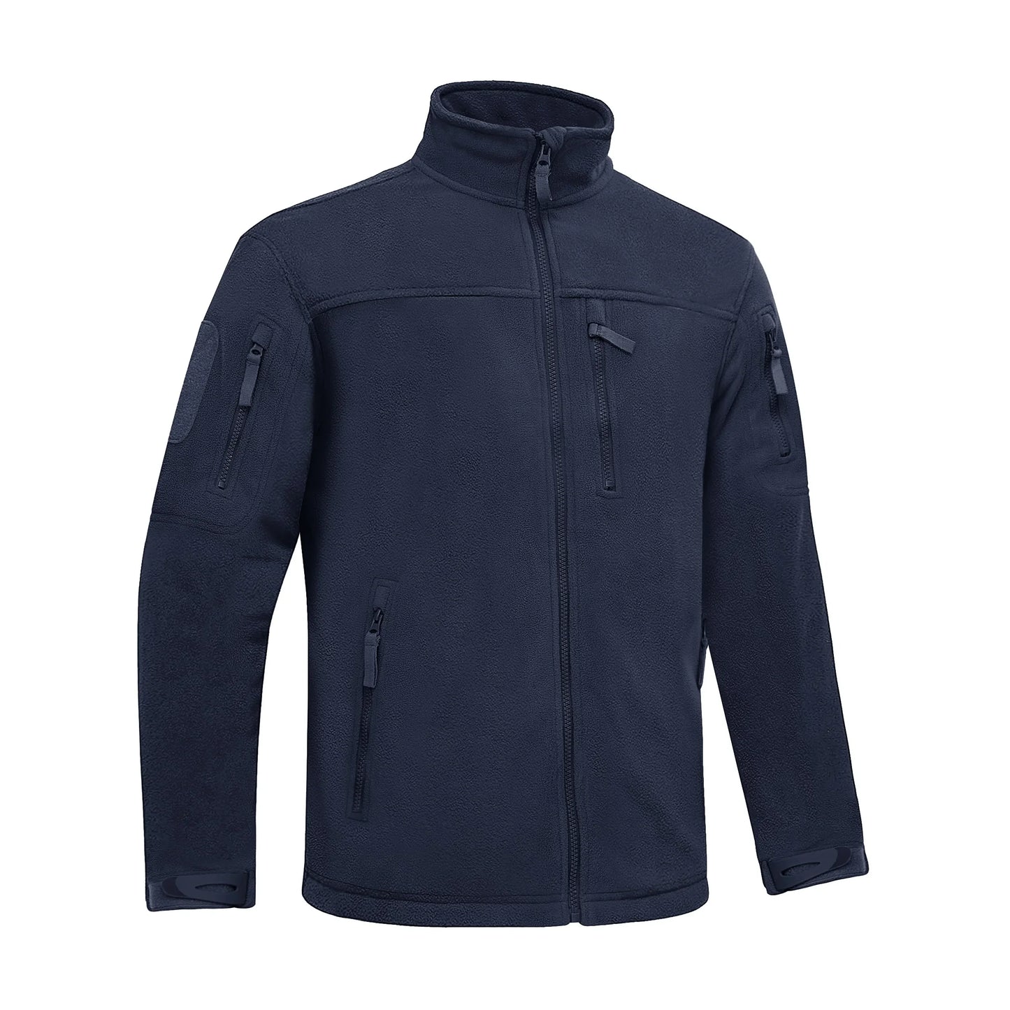 Winter Fleece Jacket Mens Zipper Pockets Work Jacket Thermal Warm Full Zip Fishing Hiking Coats Outwear Man Windbreaker