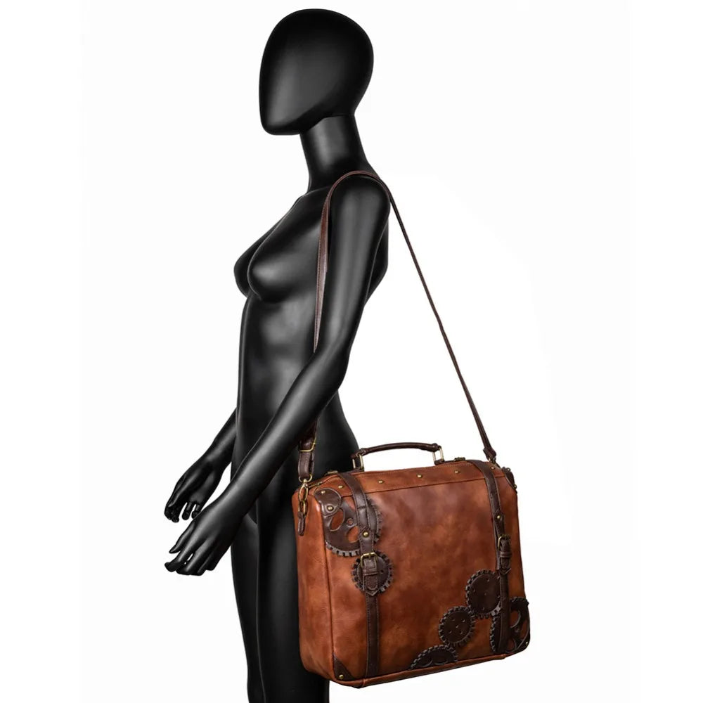 Steampunk Single Shoulder Bags Vintage Women Handbags Gothic Messenger Crossbody Bag Ladies Rivet Top-Handle Bags Pack