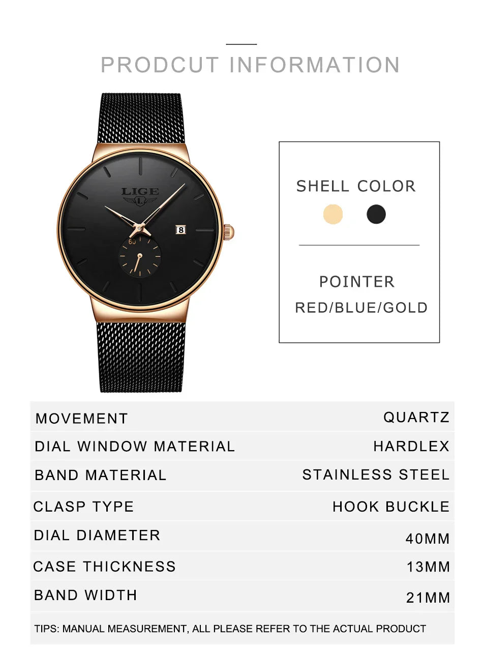 Ultra Thin Fashion Casual Ladies Watches Elegant Luxury Waterproof Business Quartz Watch for Women Gift Auto Calendar Clock