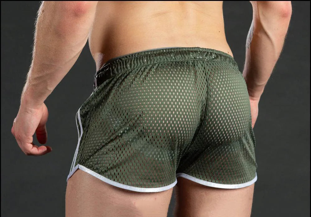 Gym Mens Sport Running Shorts Quick Dry grid Workout Short Pants GYM Wear