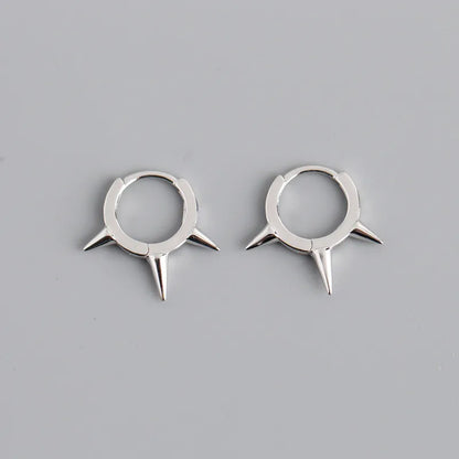 Real 100% 925 Sterling Silver Punk Hip-Hop Link Chain Gothic Studs Earrings for Fashion Women Jewelry Accessories 2022