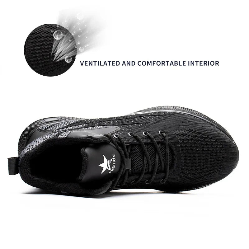 Work Boots Steel Toe Safety Shoes Men Women Work Shoes Sneakers Lightweight  Anti-Puncture Safety Shoes Men Indestructible Boots