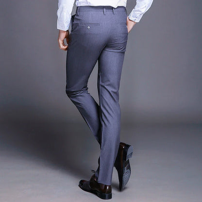 New Fashion High Quality Men Suit Pants Straight Spring Autumn Long Male Classic Business Casual Trousers Slim Fit Full Length