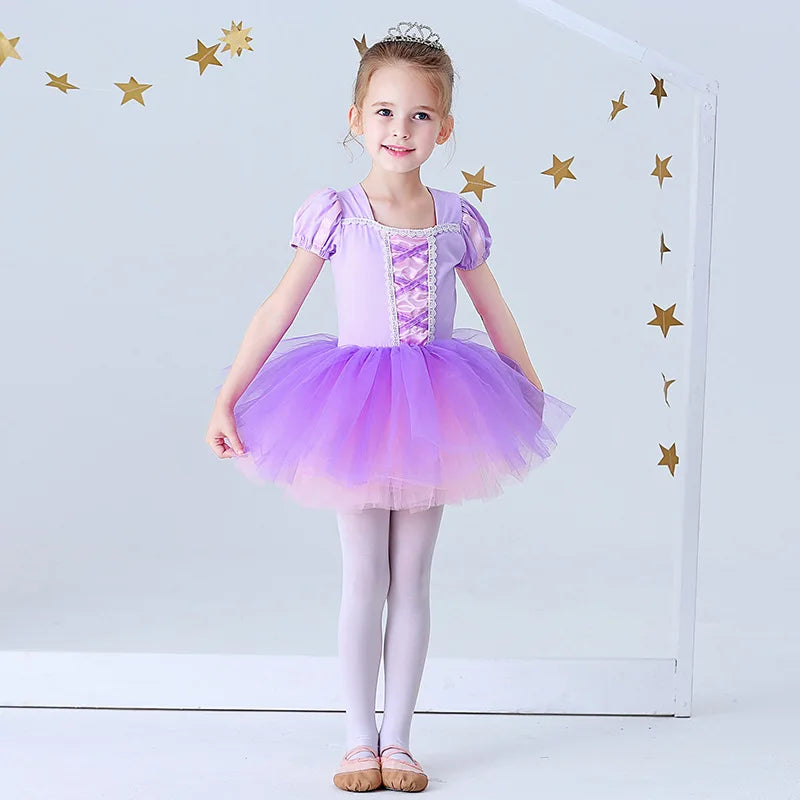 Round Yuan Girl Ballet Practice Dress Party Fancy TUTU Dress Elsa Anna Belle Alice Colorful Clothes Baby Girl Party Costumes