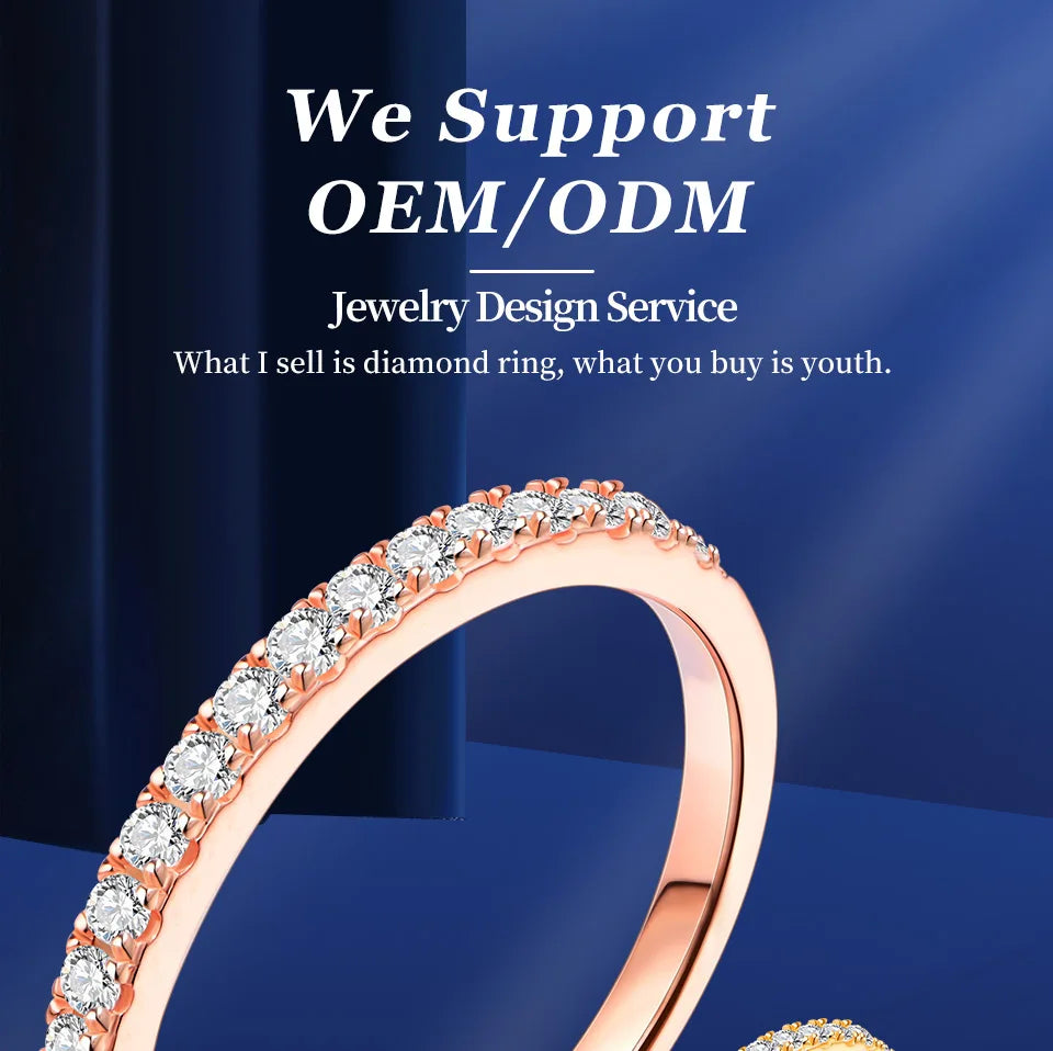 18K Rose Gold Plated Diamond Pass Test Round Excellent Cut Total 0.27 CT Moissanite Ring for Girls Cocktail Jewelry
