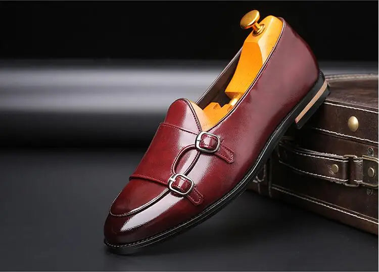 Men's Cusual Leather Shoes Wedding Party Shoes Fashion Men Slip-on Buckle Shoe Mens Loafers Moccasins Driving Flats