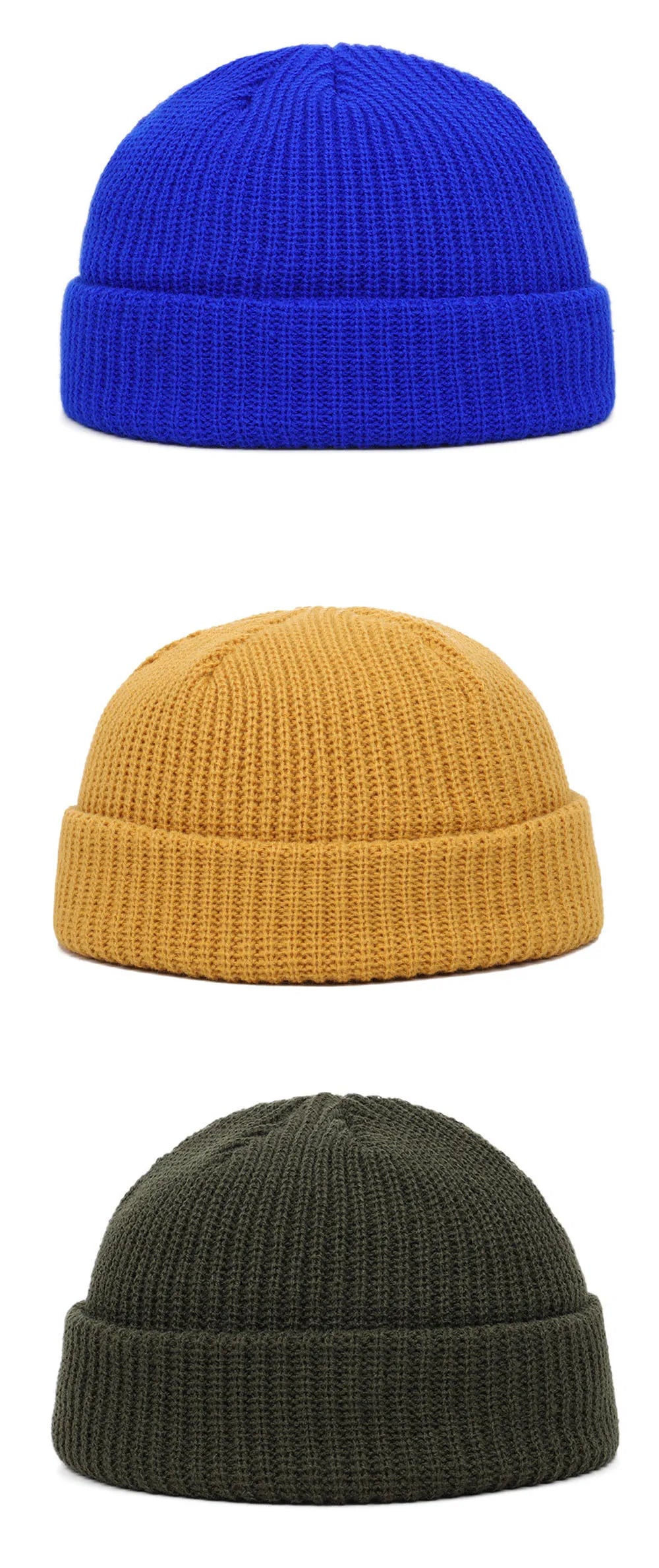 Winter Warm Beanies Casual Short Thread Hip Hop Hat Adult Men  Female Wool