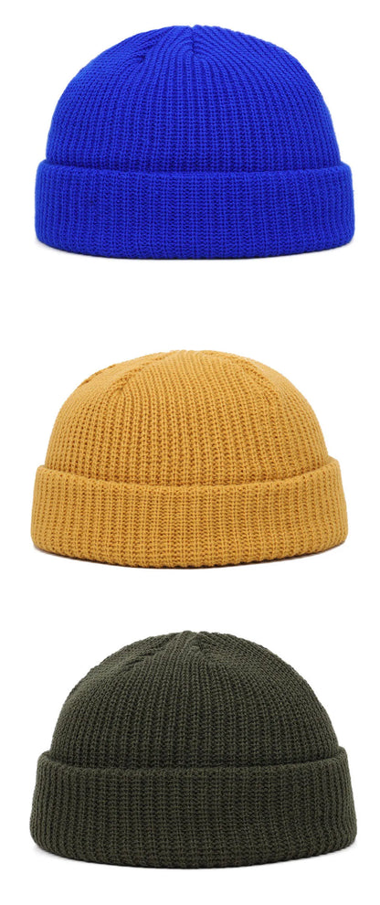 Winter Warm Beanies Casual Short Thread Hip Hop Hat Adult Men  Female Wool