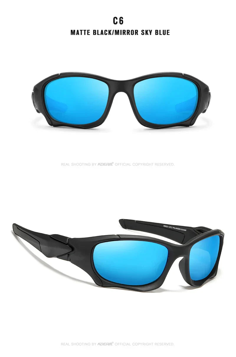 Outdoor Sports Polarized Sunglasses Men Curve Cutting Frame Stress-Resistant Lens Shield Sun Glasses Women KD0623