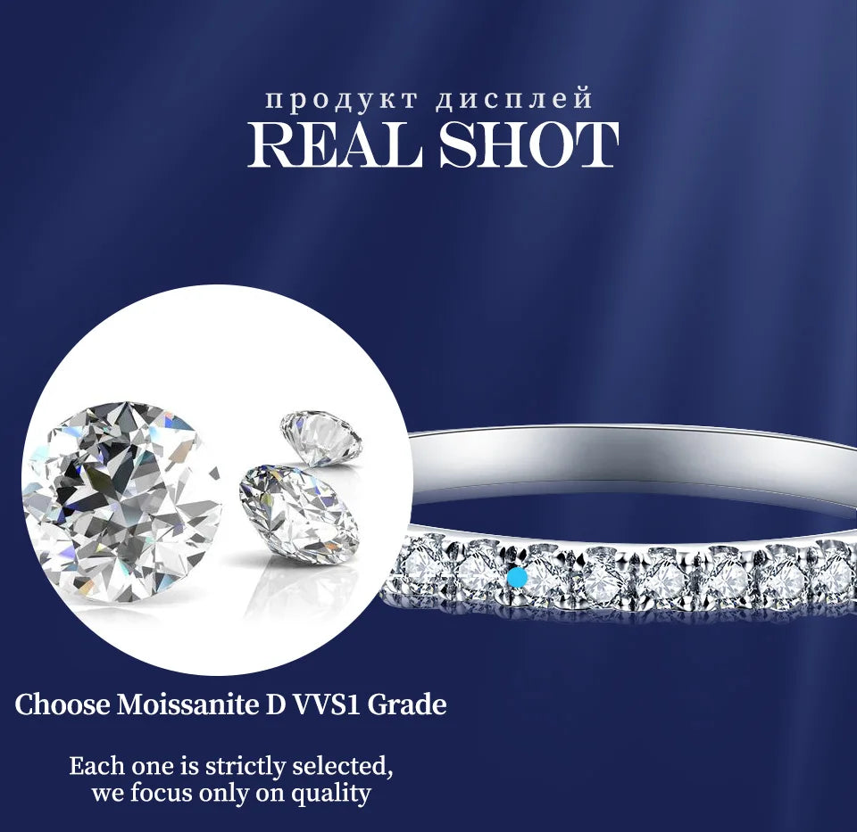 18K Rose Gold Plated Diamond Pass Test Round Excellent Cut Total 0.27 CT Moissanite Ring for Girls Cocktail Jewelry