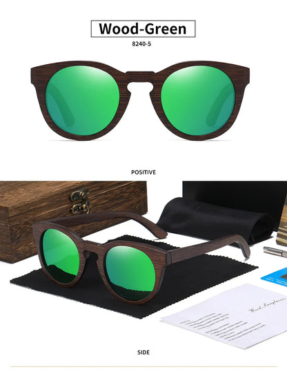 Desgin Spring New Style 100% Bamboo Polarized Sunglasses Men Women Fashion Glasses UV400 paper Box 8240