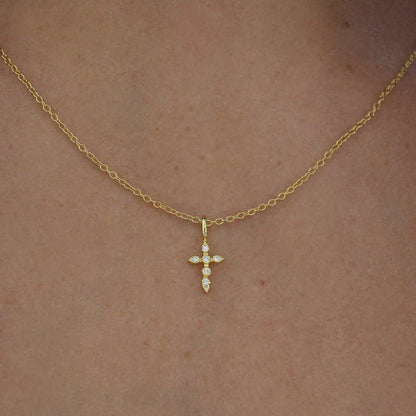925 Sterling Silver Necklaces Charms for Women Crystal Cross Clavicle Collar Chain Simple Choker Necklace Accessories Gift