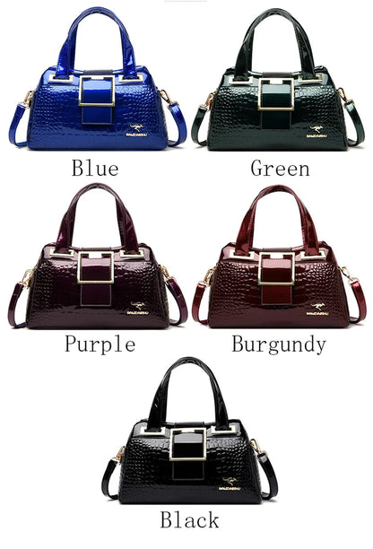 2 layer Large Capacity Tote Bag Luxury Handbags Women Bags Designer Crocodile Pattern Ladies Boston Shoulder Bag High Quality