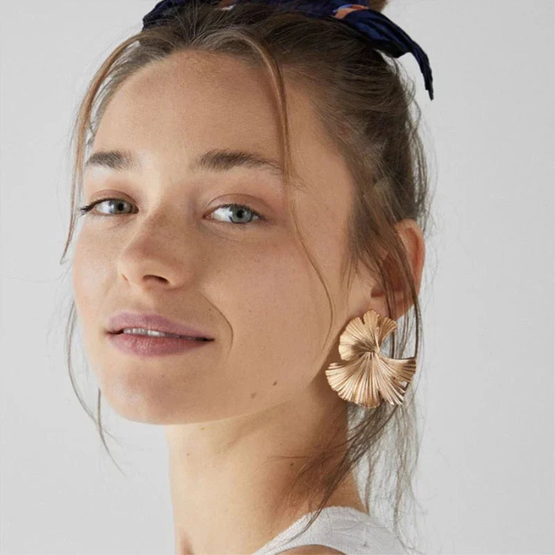 Vintage Earrings Women Bohemian Big Irregular Geometric Gold Metal Dangle Drop Earrings Exaggerated Jewelry 2024