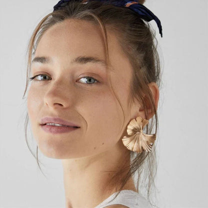 Vintage Earrings Women Bohemian Big Irregular Geometric Gold Metal Dangle Drop Earrings Exaggerated Jewelry 2024