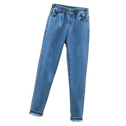 High Waist Elastic Band Slim Pencil Pants