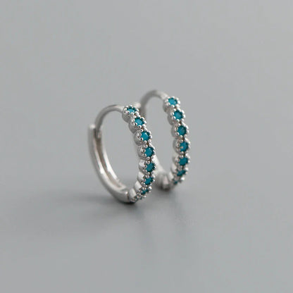 New Arrival Fashion Korean Blue Zircon Spike Geometric Stud Earrings for Women Real 925 Sterling Silver Gothic Jewelry