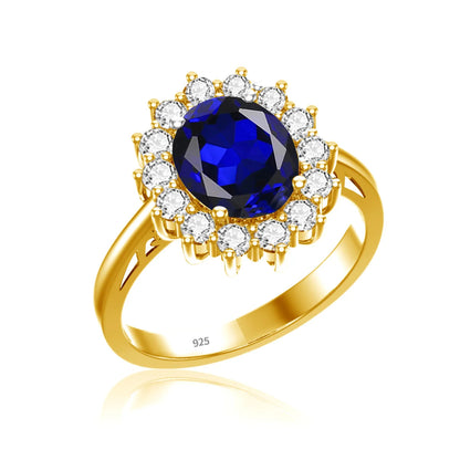 Princess Diana Gold Emerald Ring Women Oval Stone 8*10mm Trending Victoria Jewelry luxury Engagement Gift High Quality