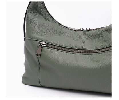 Luxury Women Cowhide Crossbody Bag Large Casual Shoulder Purse Wide Strap Handbag Female Daily 100% Genuine Leather Hobo Sack