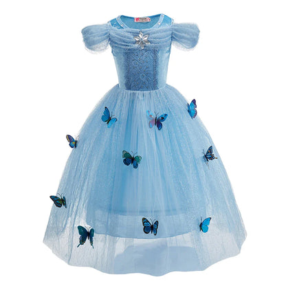 Vestido de Cinderela para Meninas, Roupa de Verão Infantil, Natal, Fantasia, Aniversário Infantil, Cosplay com Babados, Fantasia de Princesa para Performance
