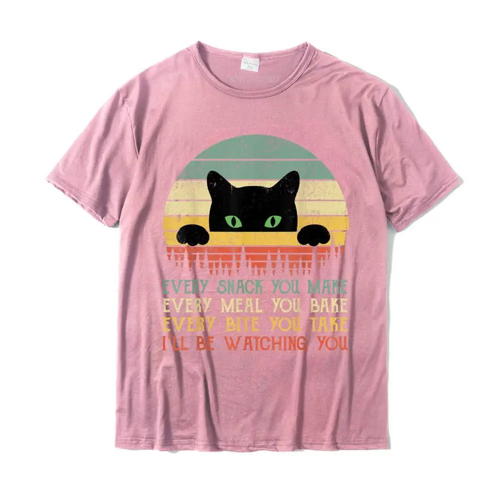 Every Snack You Make Cat Funny Cat Mom Cat Mama Cat Dad T-Shirt Cotton T Shirts For Men Custom T Shirt Rife Printed