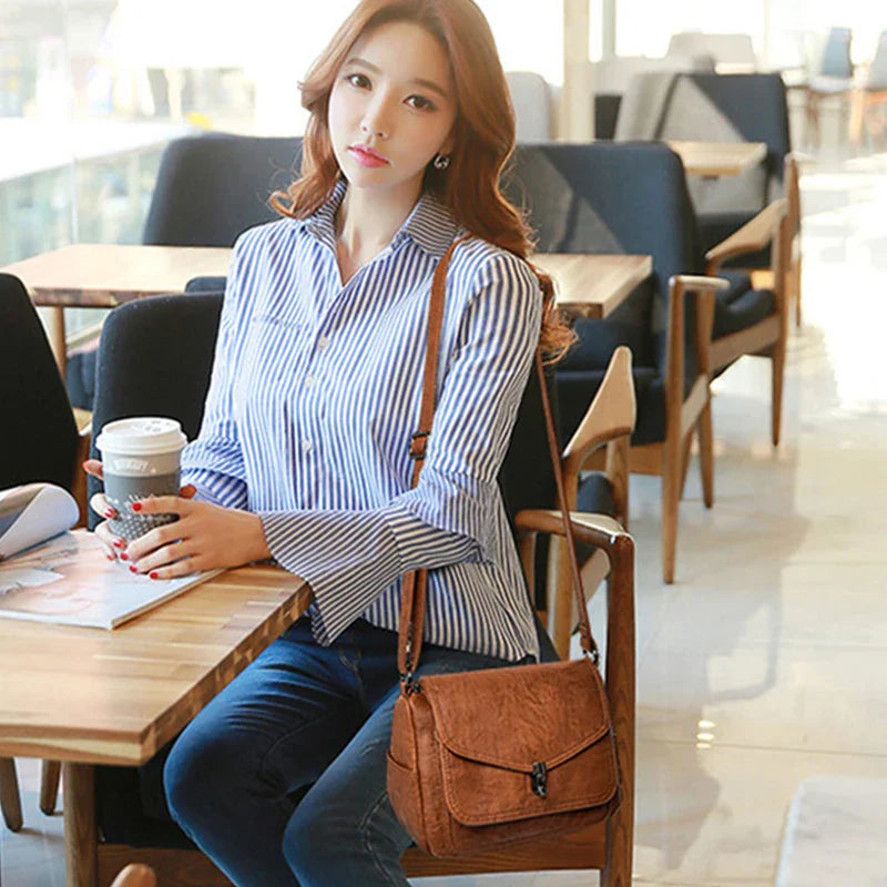 Vintage Shoulder Messenger Bags For Women 2024 New Purses And Handbags Soft Leather Crossbody Bags Casual Small Tote Bag Bolsos