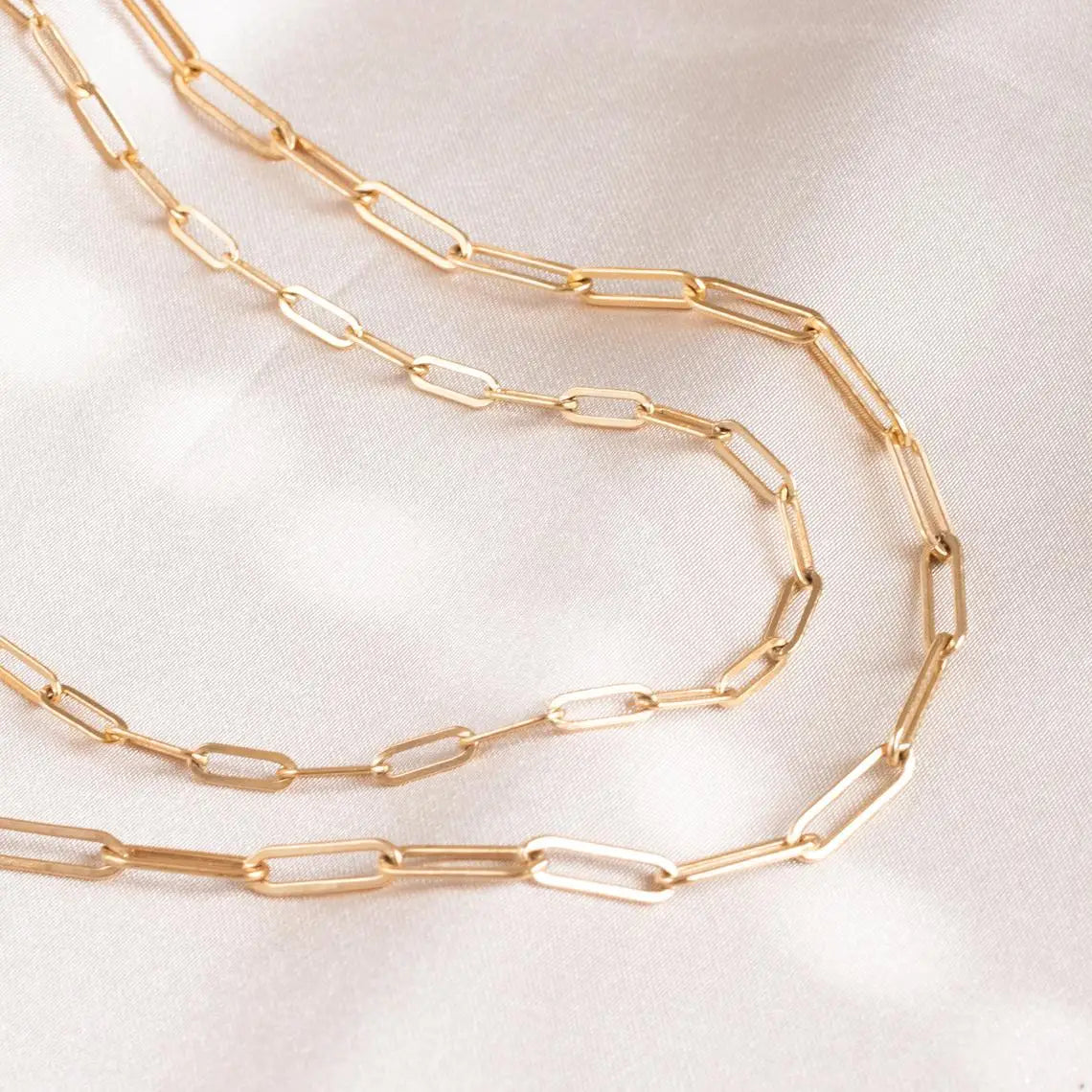 Fashion Paperclip Link Chain Women Necklace Stainless Steel Gold Color Chain Necklace For Women Men Jewelry Gift