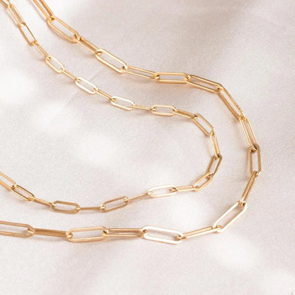 Fashion Paperclip Link Chain Women Necklace Stainless Steel Gold Color Chain Necklace For Women Men Jewelry Gift