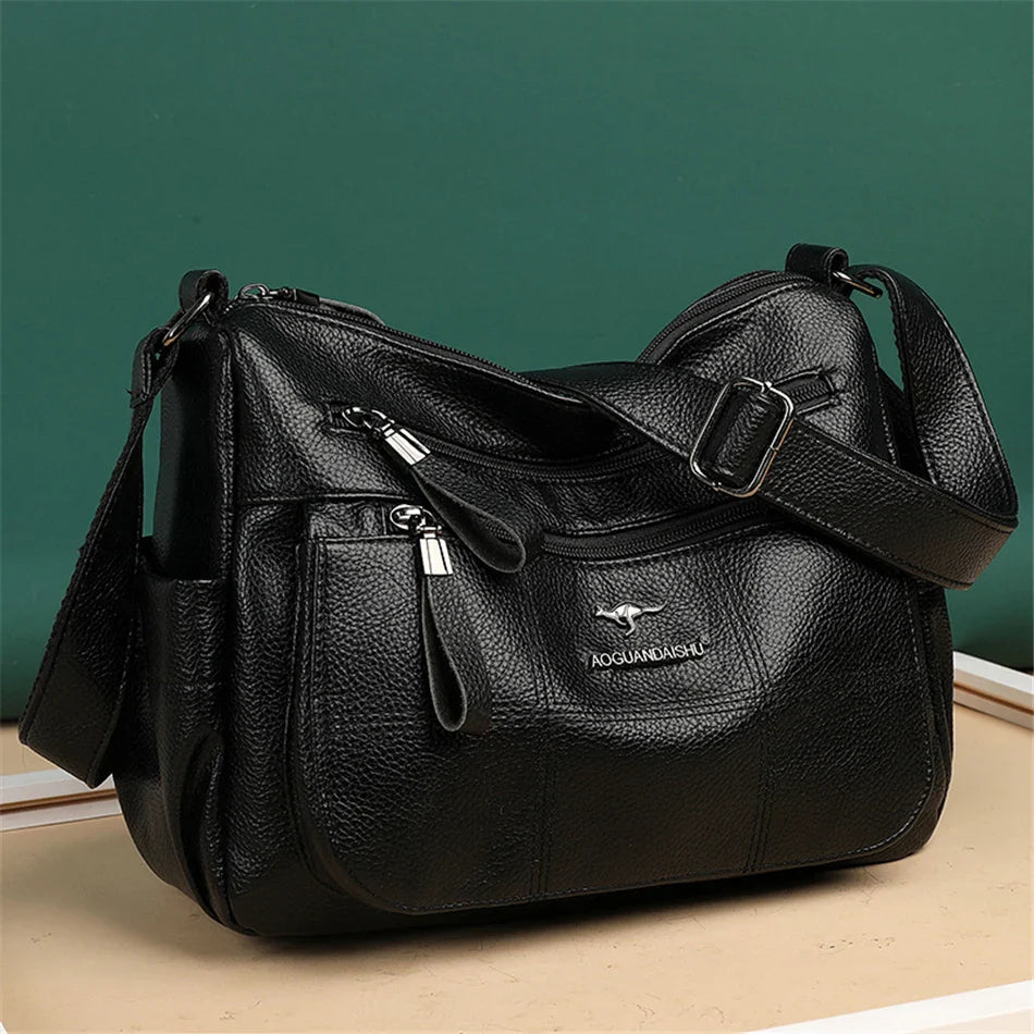 Classic Shoulder Bags High Quality Multi Pockets Soft Leather Crossbody Bags for Women 2024 Designer Luxury Handbags Purses