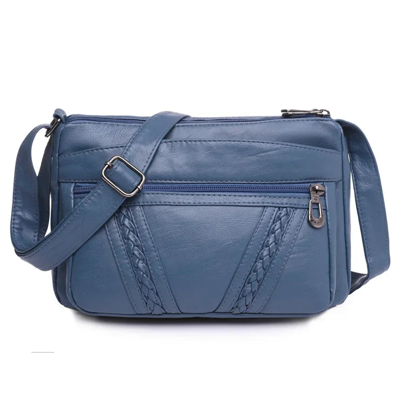 Fashion All-match Solid Color Messenger Bag High Capacity Womens Shoulder Bags 2021 New High Quality Pu Leather Women Handbag