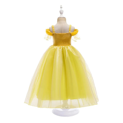 Girls Beauty and Beast Bell Costume Kids Summer Carnival 3 4 5 6 7 8 9 10 Years Dress Kids Princess Performance Cosplay Dresses