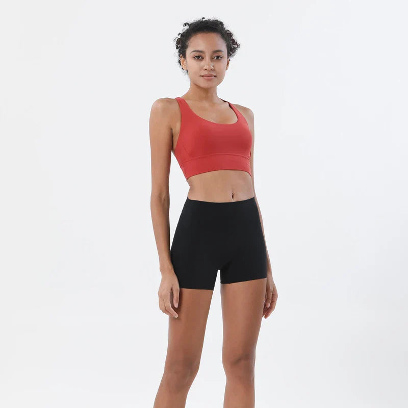 SOISOU Gym Womens Clothing Shorts Sets Yoga Women's Tracksuit Sexy Bra High Waist Short Sportwear Elastic Set Woman 2 Pieces